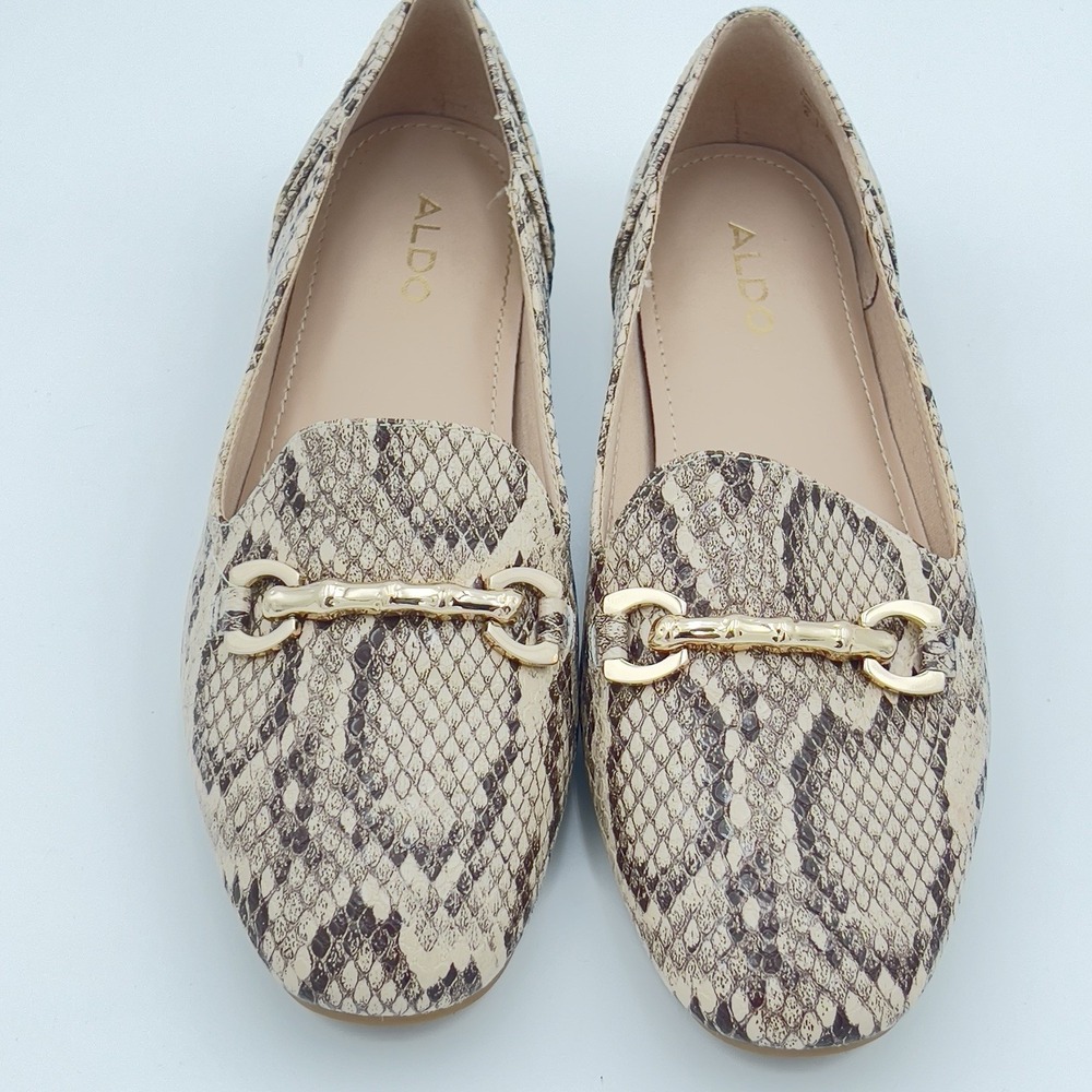 ALDO‎ Snakeskin Loafers (Gold Hardware) Size 6